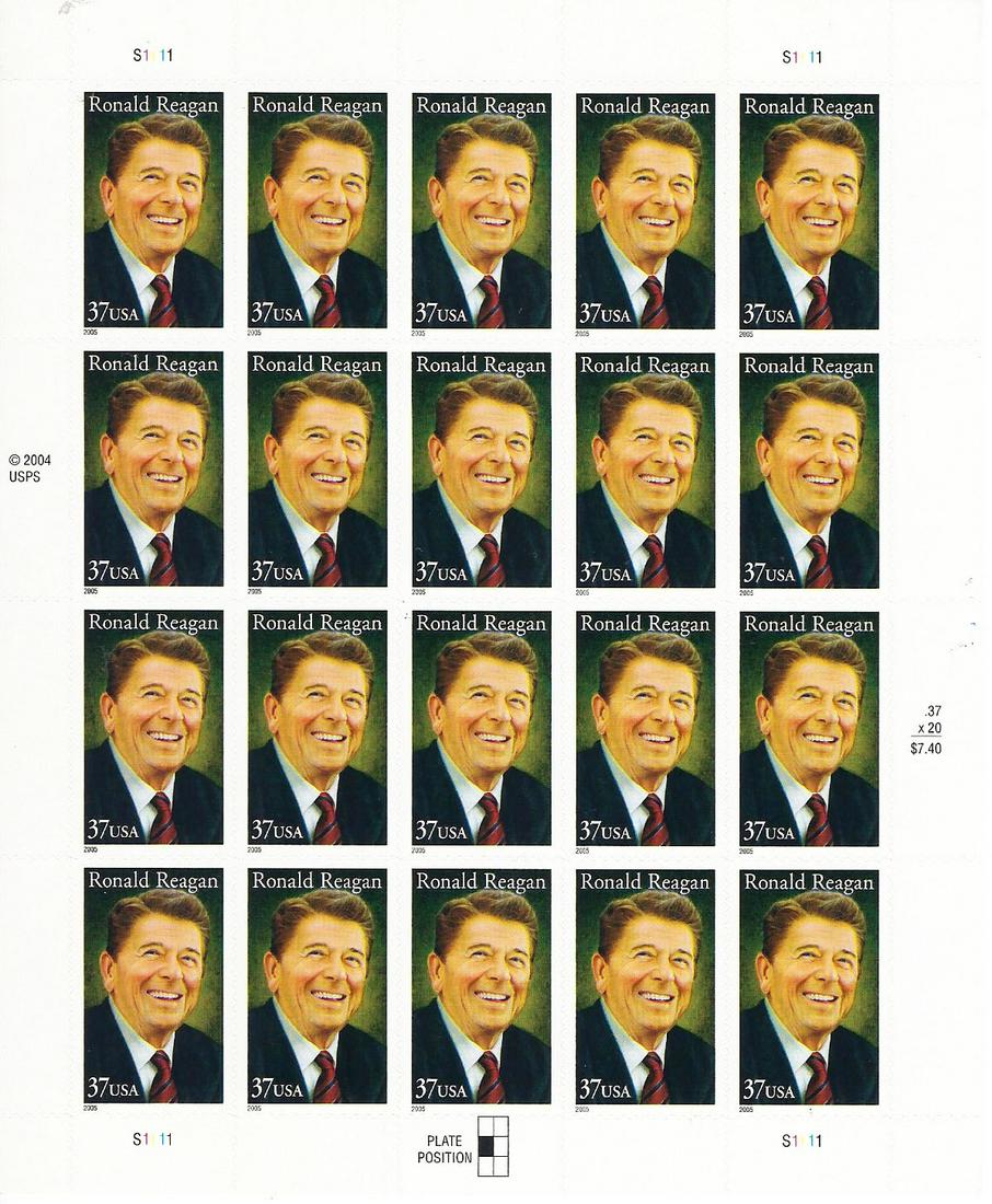 Ronald Reagan USA Stamp Sheet (1 of 1)