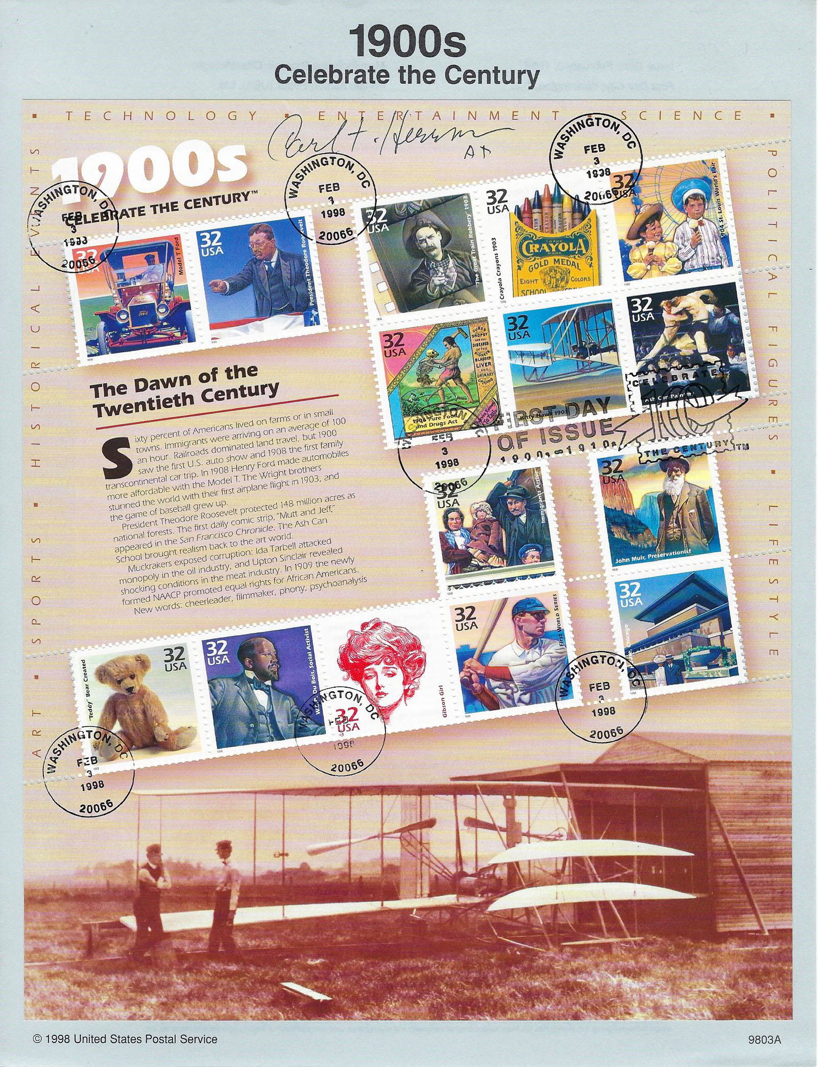 Signed 1900s stamp sheet / FDC (1 of 1)