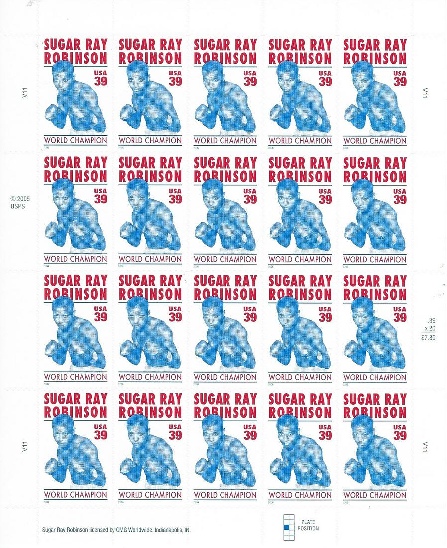Sugar Ray Robinson USA Stamp Sheet (1 of 1)