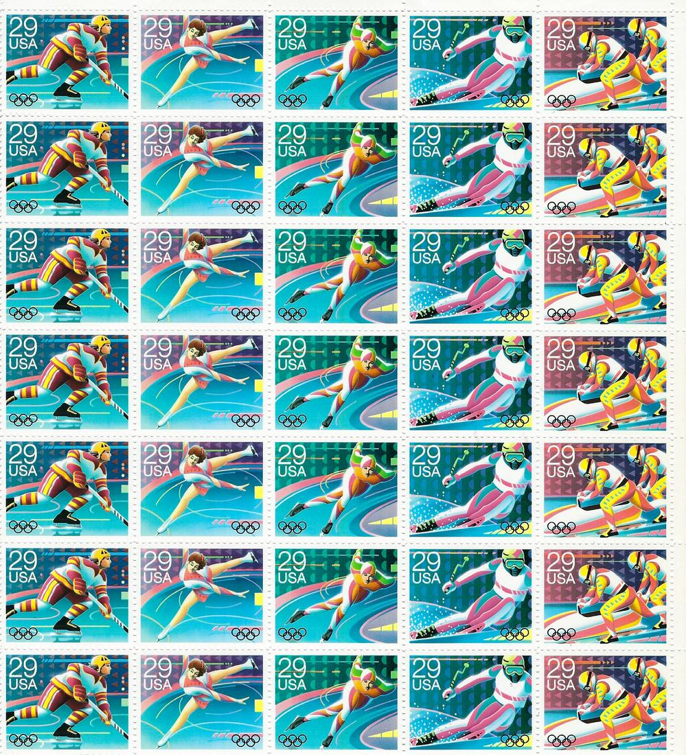 US Winter Olympic stamps sheet (1 of 1)