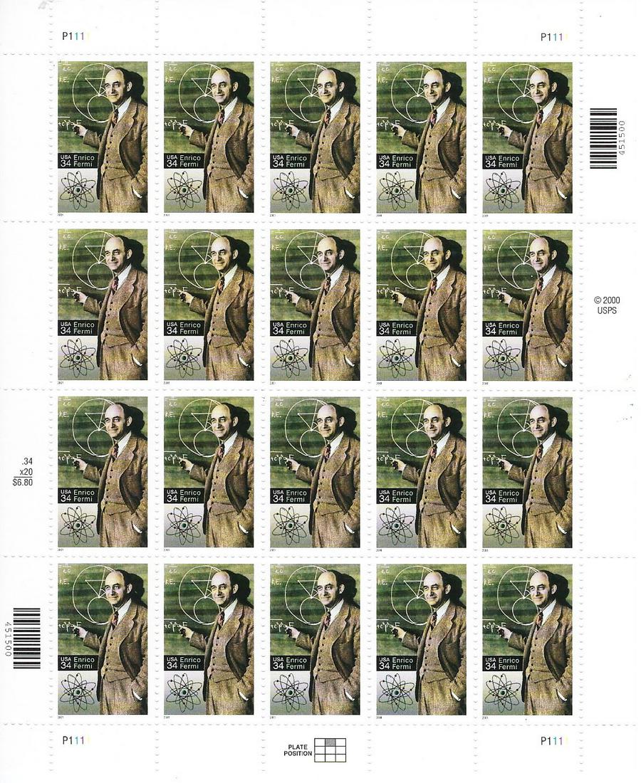 Enrico Fermi USA Stamp Sheet (1 of 1)