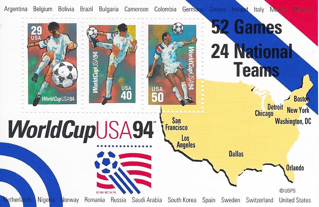 1994 World Cup Soccer Championships, souvenir stamp (1 of 1)