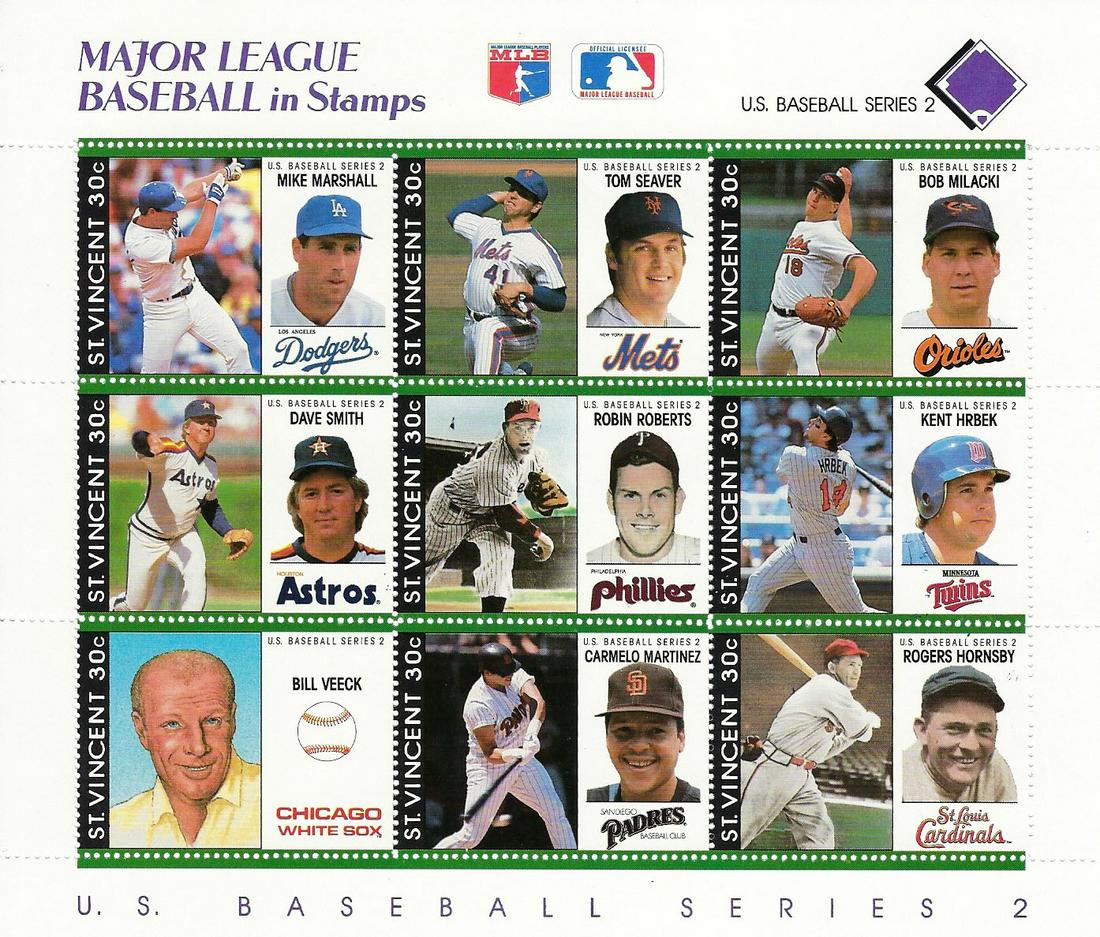 Major League Baseball - St. Vincent Commemorative Stamp (1 of 1)