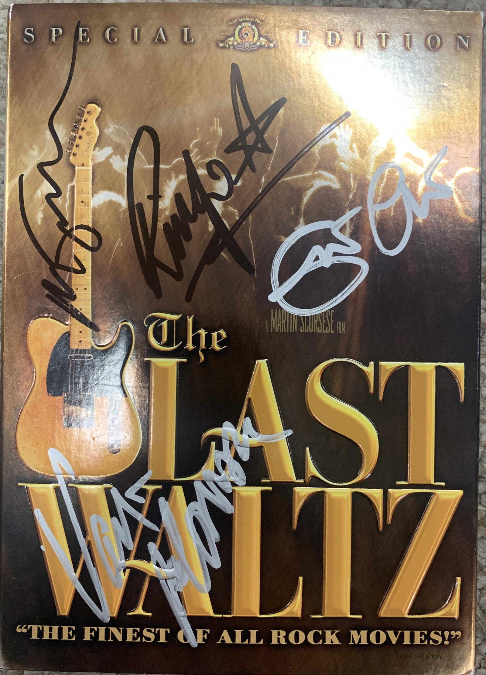 Last Waltz signed DVD: Last Waltz signed DVD autographed by Eric Clapton, Van Morrison, Ringo Starr and Martin Scorsese. 5x7 inches