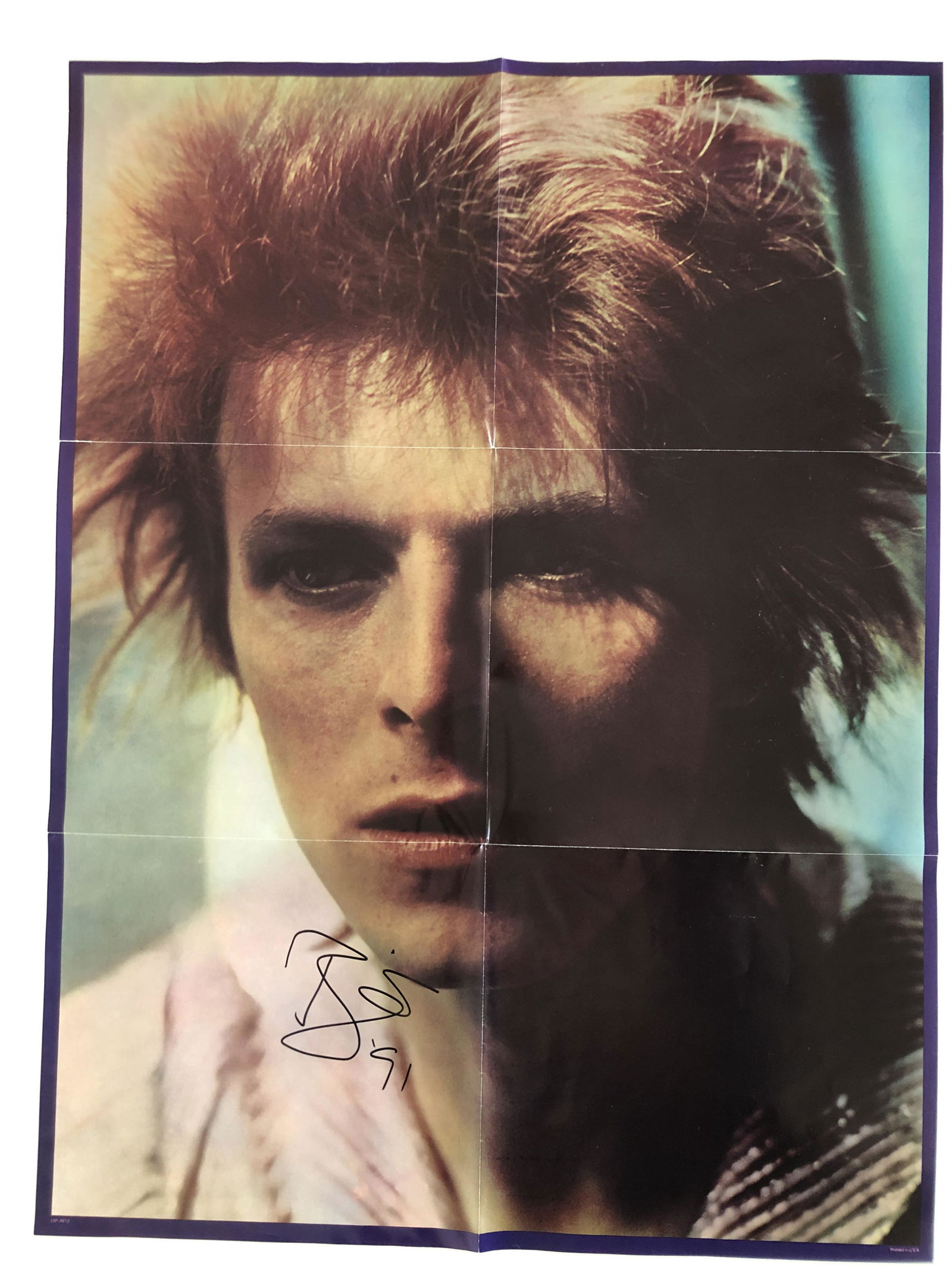 David Bowie signed poster: David Bowie signed 27.5x20.5 inch poster.