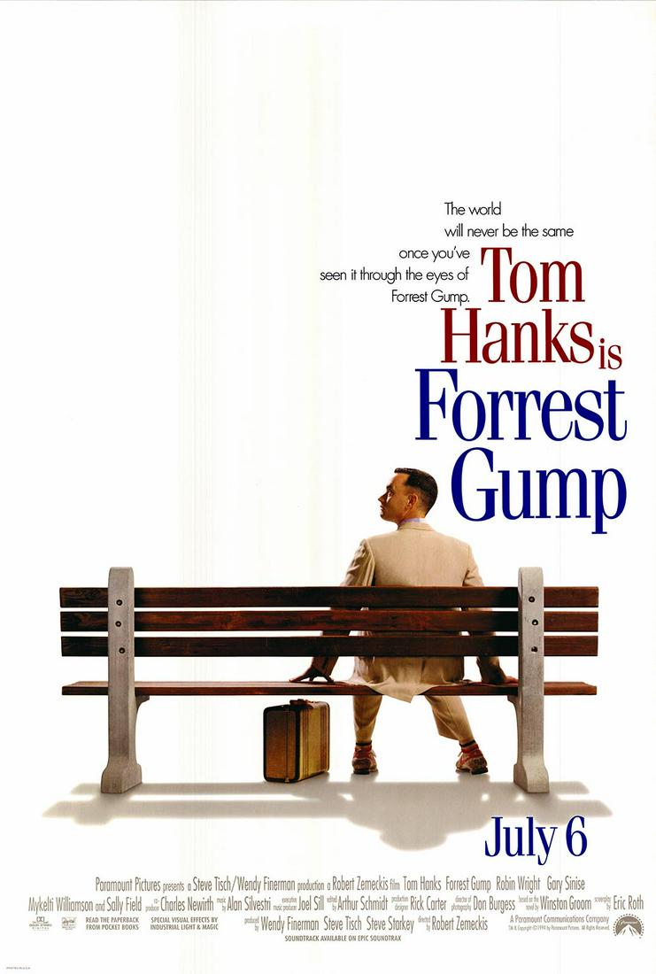 Forrest Gump 1994 original movie poster: Forrest Gump 1994 original movie poster. 27X40 Inches