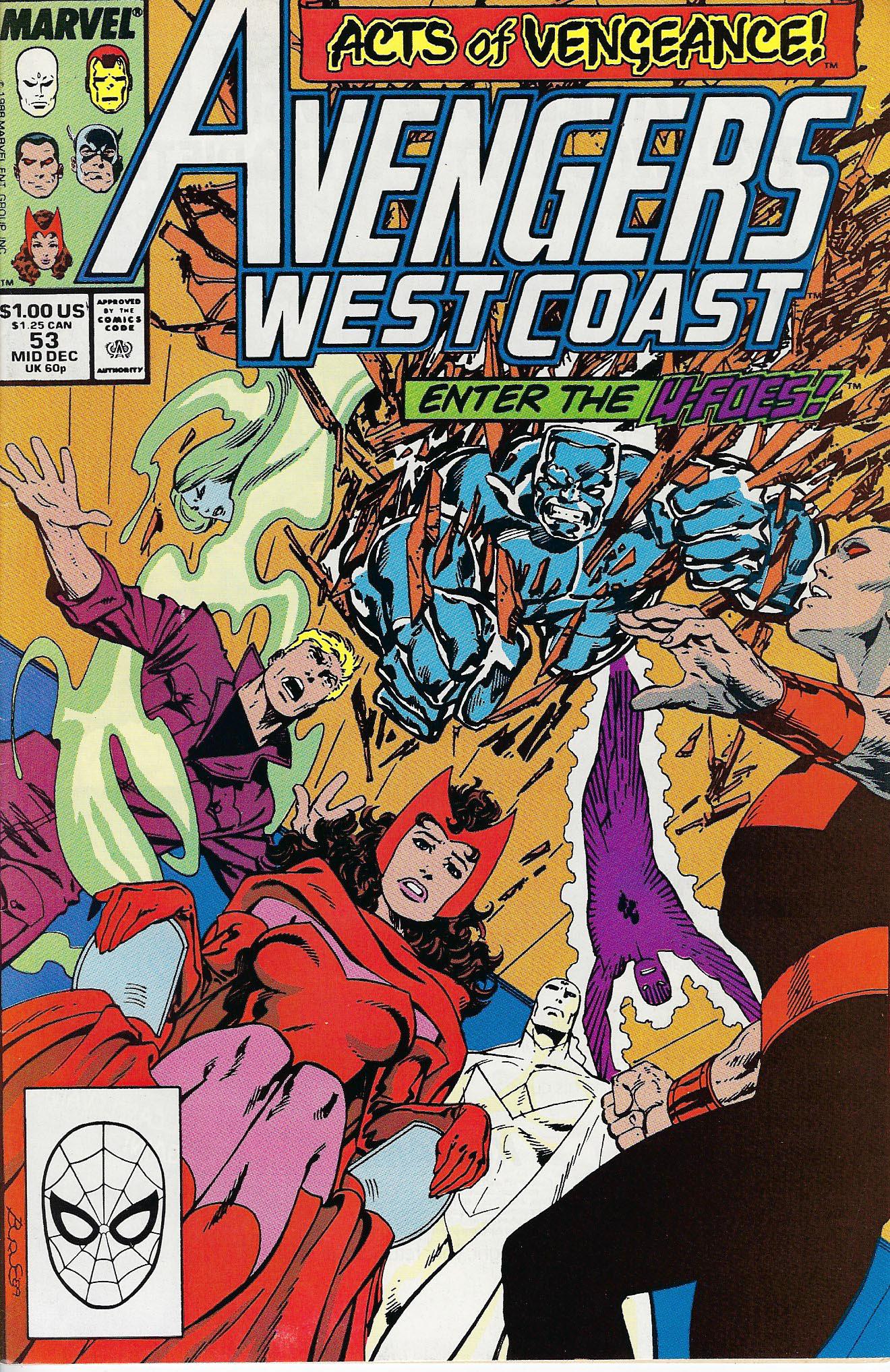 The West Coast Avengers Marvel Comic Book #53 (1 of 1)
