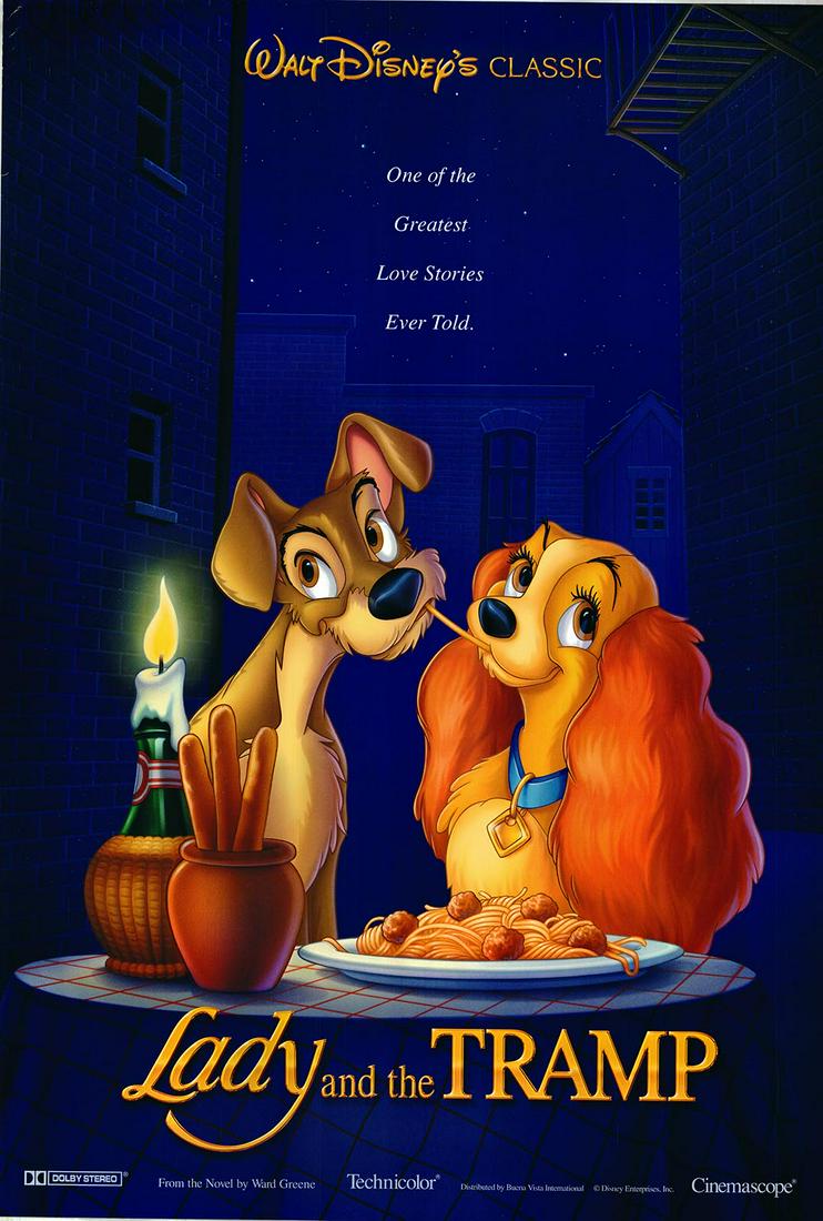 Lady and the Tramp original 1997R vintage advance one: Lady and the Tramp original 1997R vintage advance one sheet movie poster. Rolled, 27X40 Inches