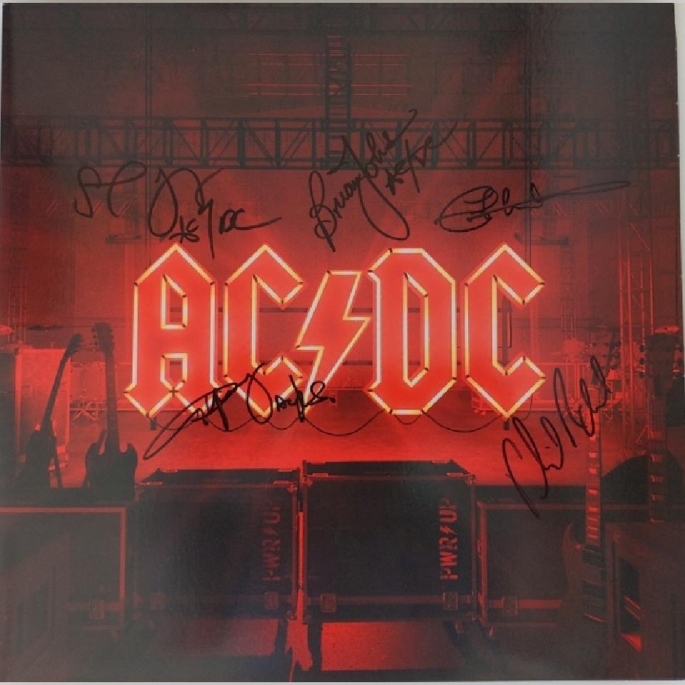 AC/DC Power Up signed album: AC/DC Power Up signed album autographed by Brian Johnson, Angus Young, Cliff Williams, Phil Rudd and Steve Young. 12x12 inches, vinyl included