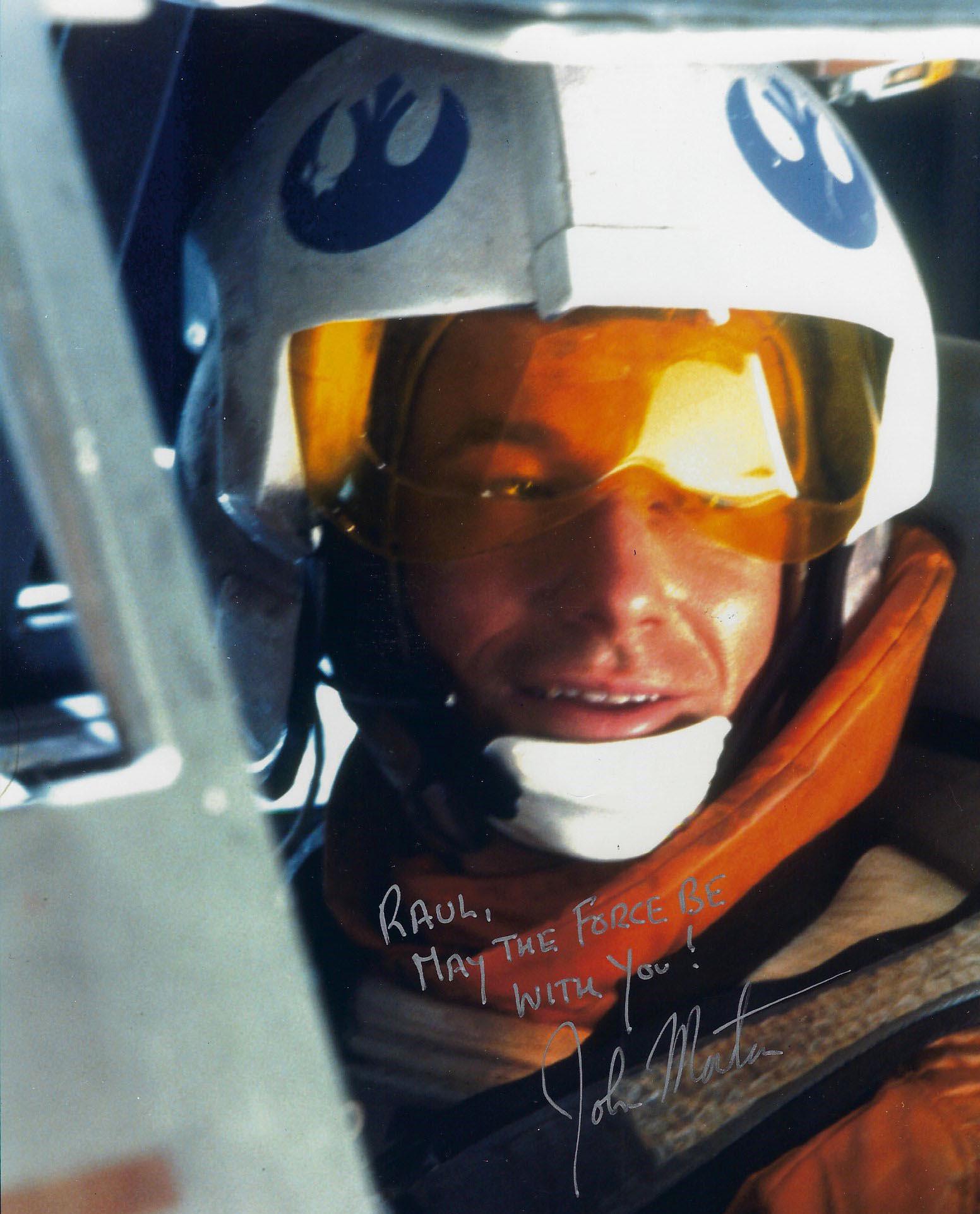 Star Wars signed movie photo: Star Wars signed movie photo autographed by John Martin. 8x10 inches