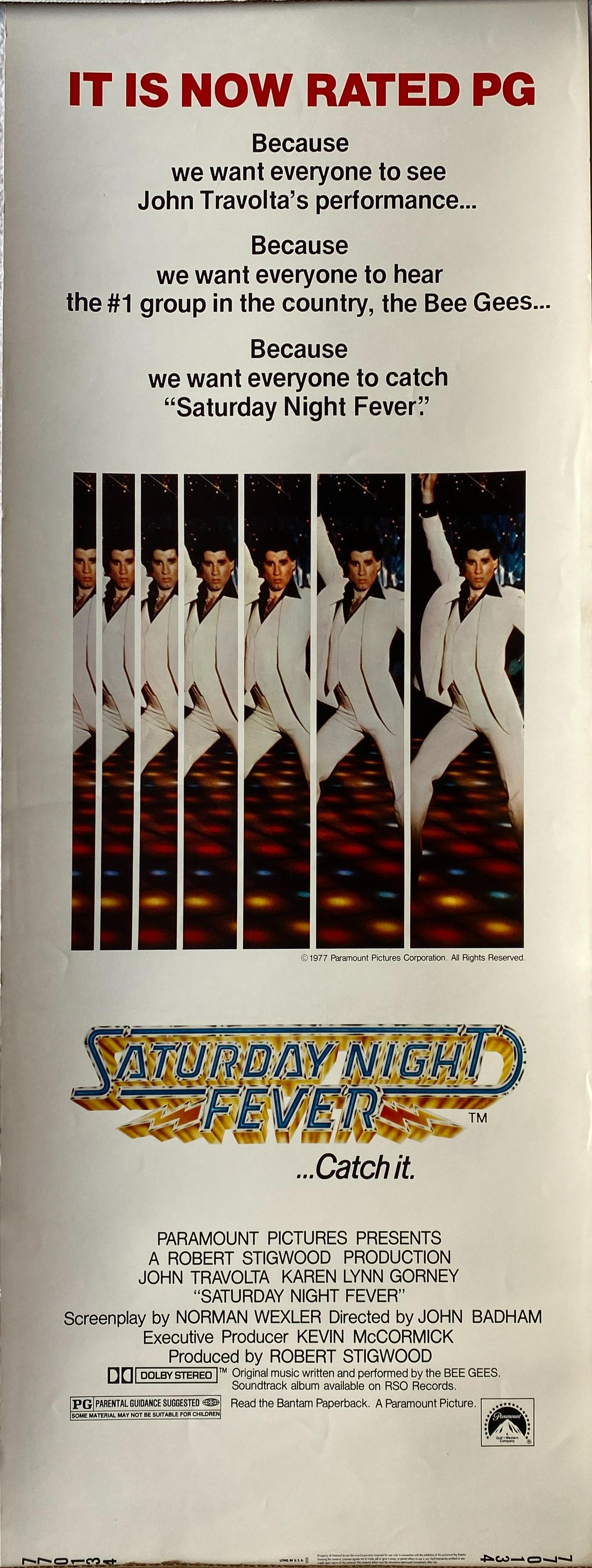 Saturday Night Fever 1977 original vintage insert card (1 of 1)