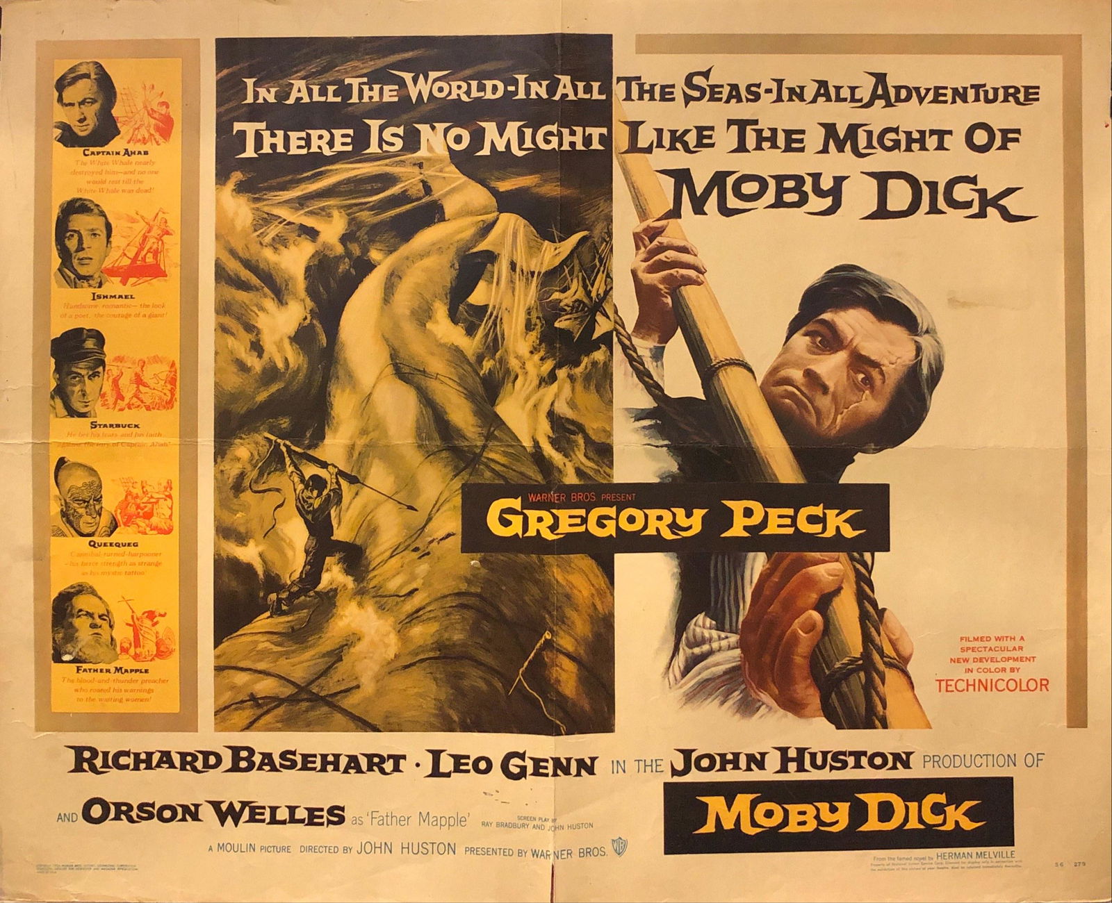 Moby Dick original 1956 vintage display card: Moby Dick original 1956 vintage display card. 22X28 Inches