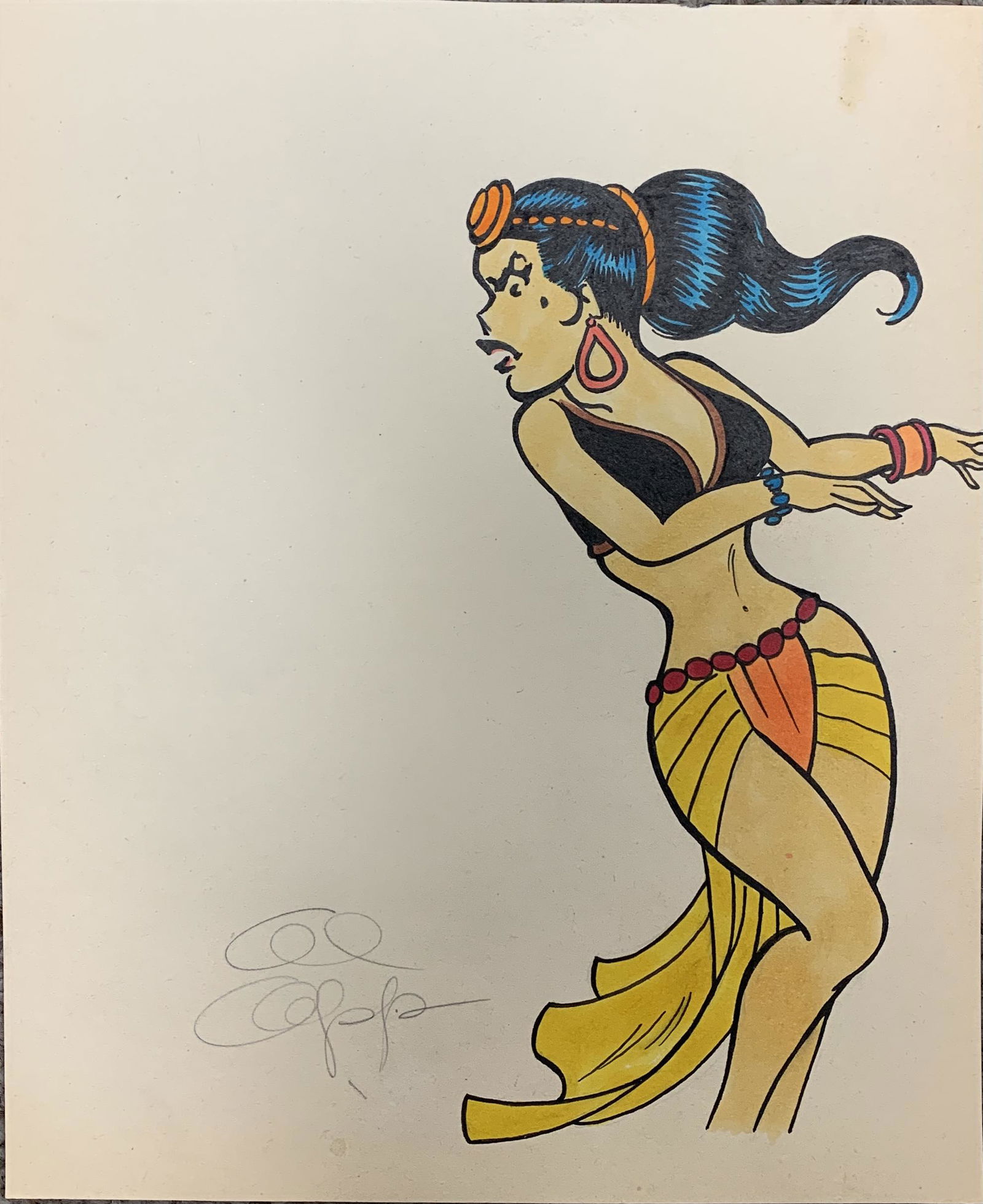 Al Capp hand drawn and signed sketch: Al Capp hand drawn and signed sketch. 8x10 inches