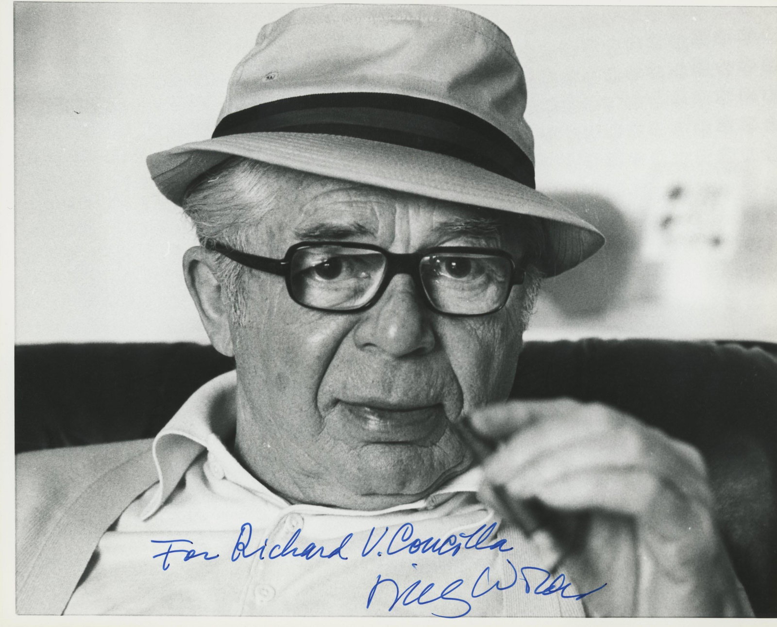 Billy Wilder signed photo: Billy Wilder signed photo. 8x10 inches