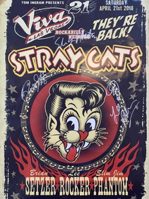 Brian Setzer Lee Rocker Slim Jim signed Stray Cats Built for speed album proof Beckett STAR Brian Setzer Lee Rocker Slim Jim signed Stray Cats Built for speed album proof Beckett STAR