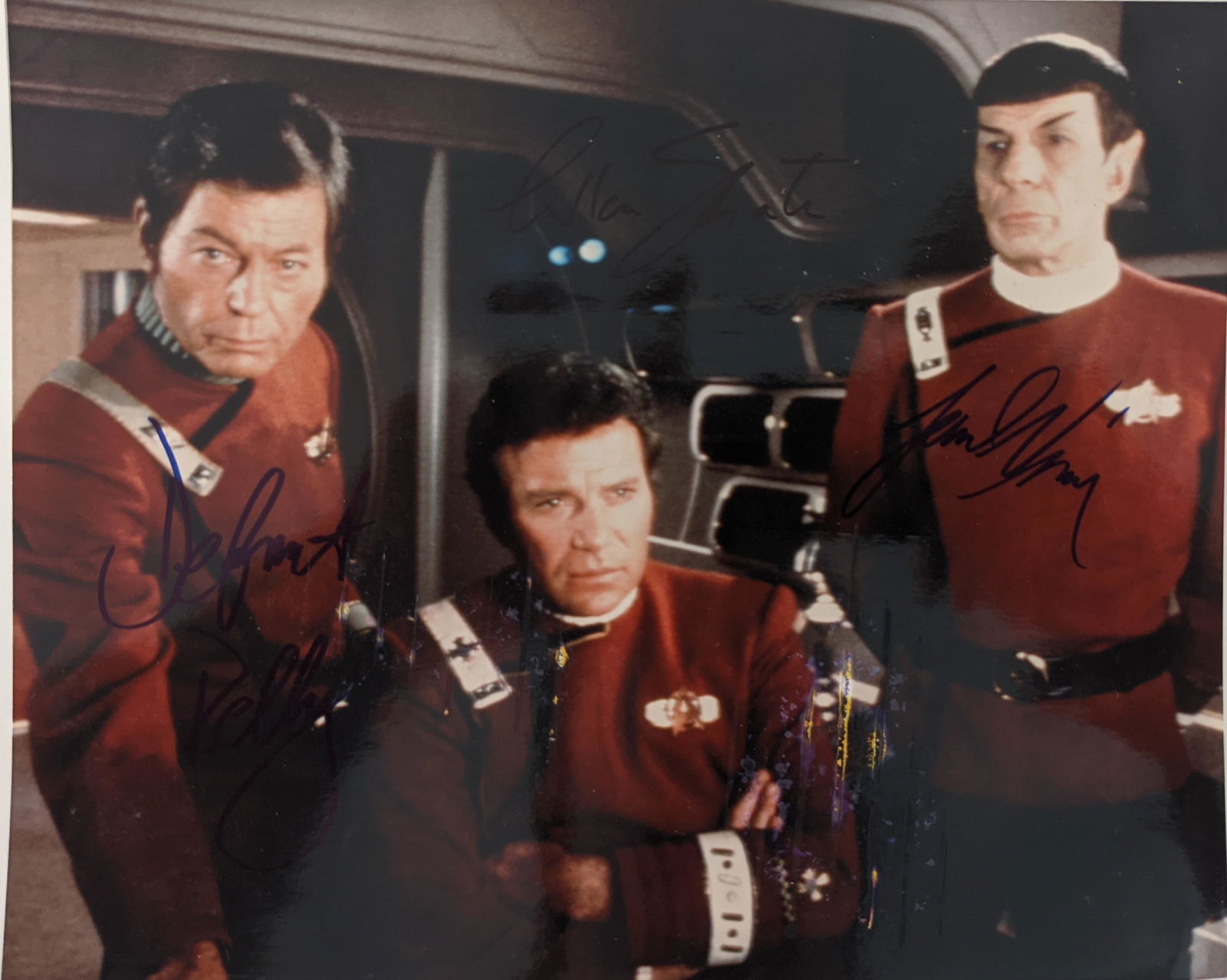 Star Trek Cast Signed Photo: Star Trek Cast Signed Photo Autographed by William Shatner, Leonard Nimoy and DeForest Kelley. 8x10 inches