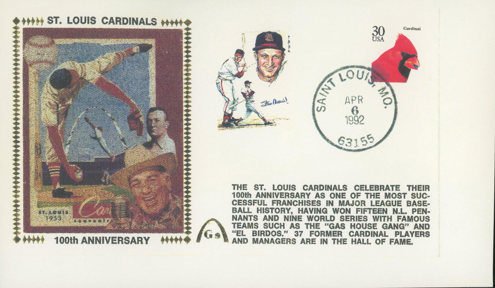 St. Louis Cardinals 100th Anniversary First Day Cover (1 of 1)