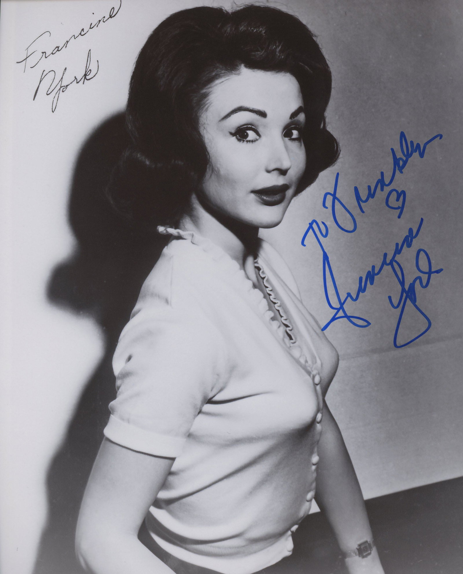 Francine York personalized (To Franklin) signed "City: Personalized (To Franklin) Francine York signed 8x10 photo. Custom matted and framed, the finished piece is 11x14.