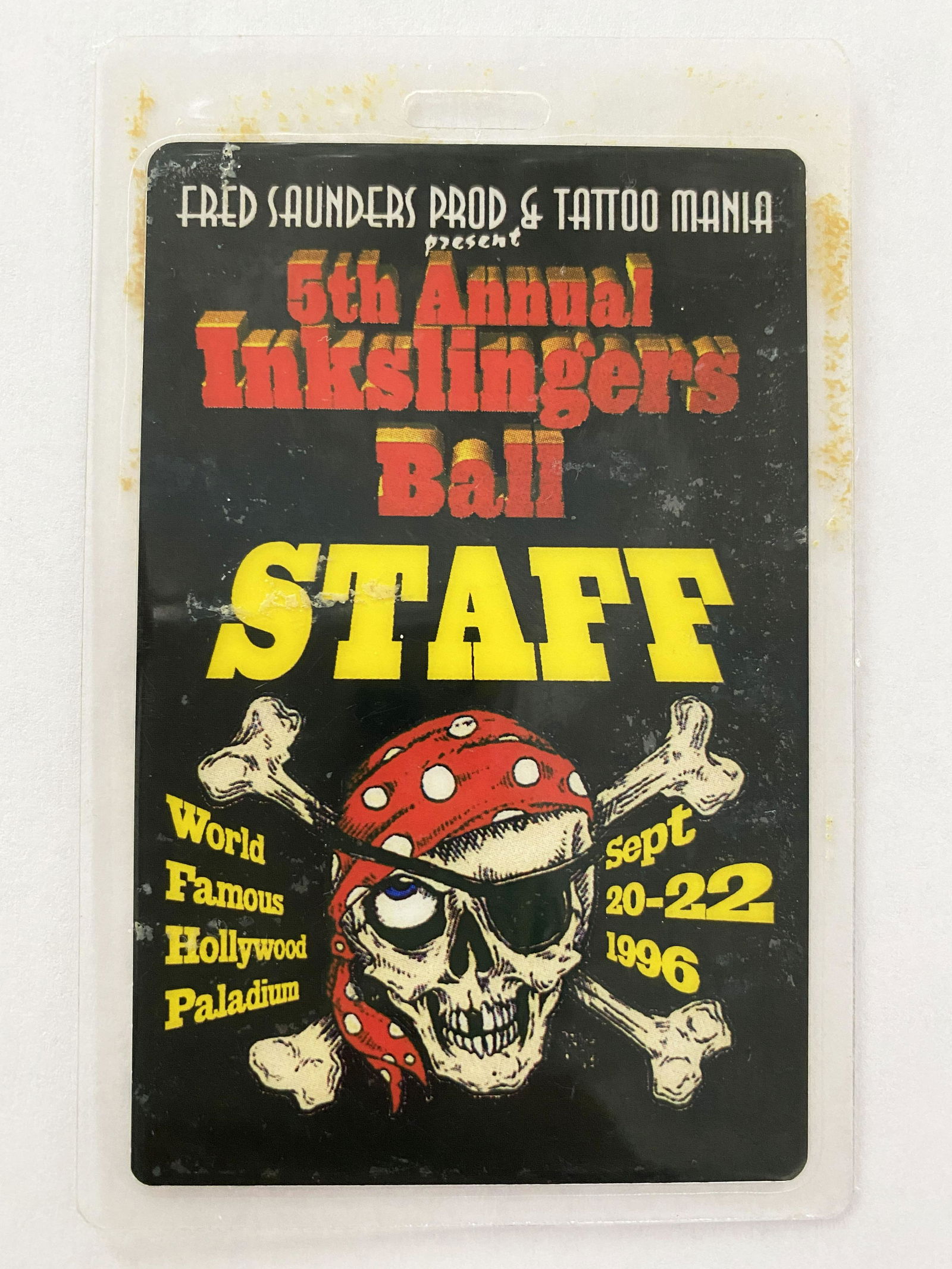 5th Annual Inkslingers Ball 1996 Staff Laminate Pass (1 of 1)
