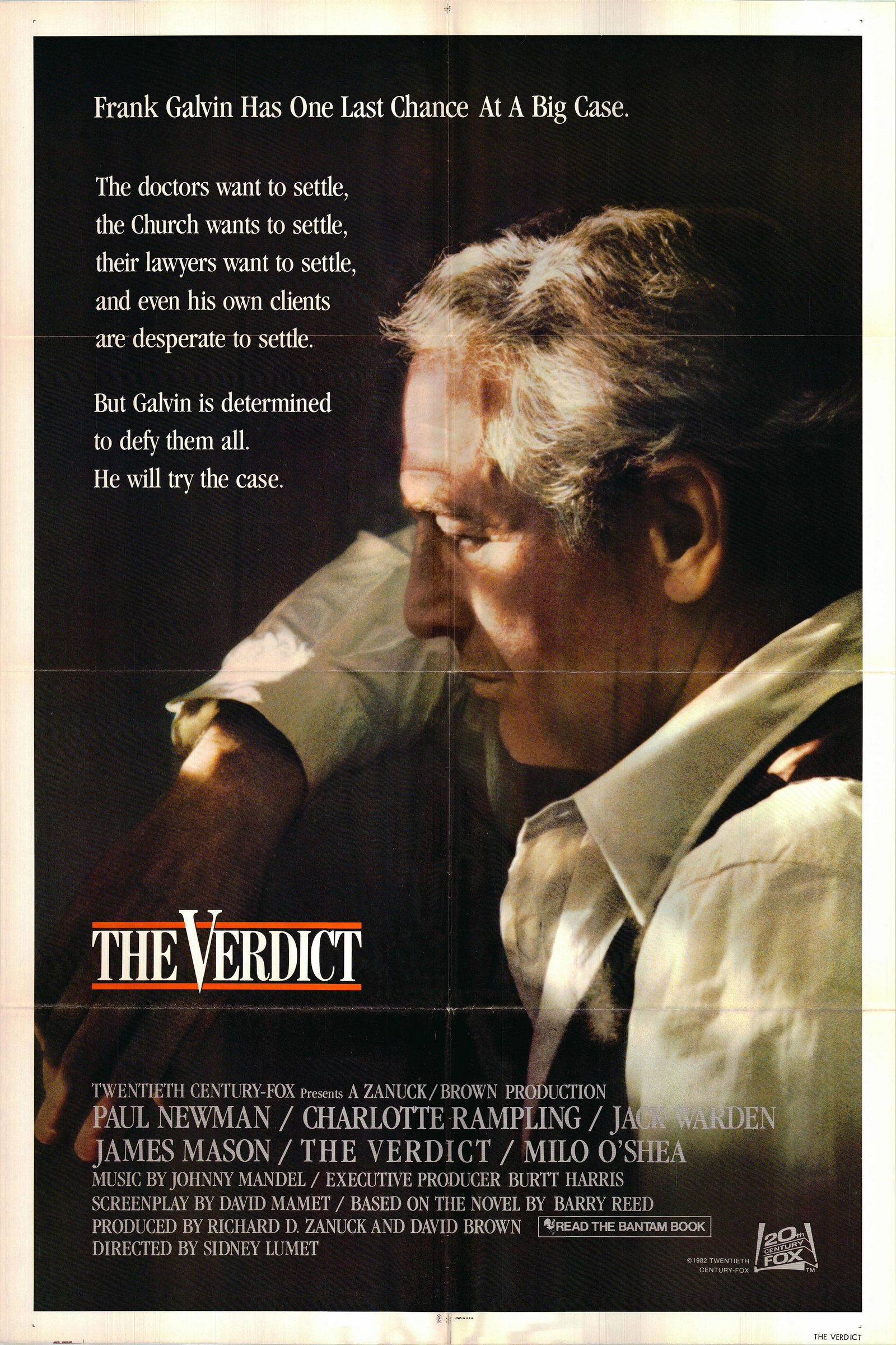 The Verdict original 1982 vintage movie poster: The Verdict original 1982 vintage movie poster. 27X41 Inches