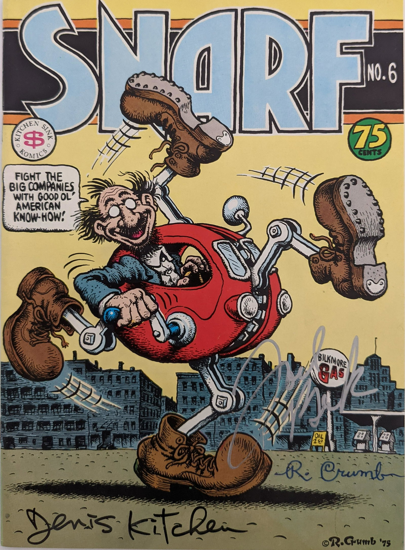 Robert Crumb and Denis Kitchen Signed Snarf Comic Book: Robert Crumb and Denis Kitchen Signed Snarf Comic Book - Vol 1 #6 1979 - 7x10 inches