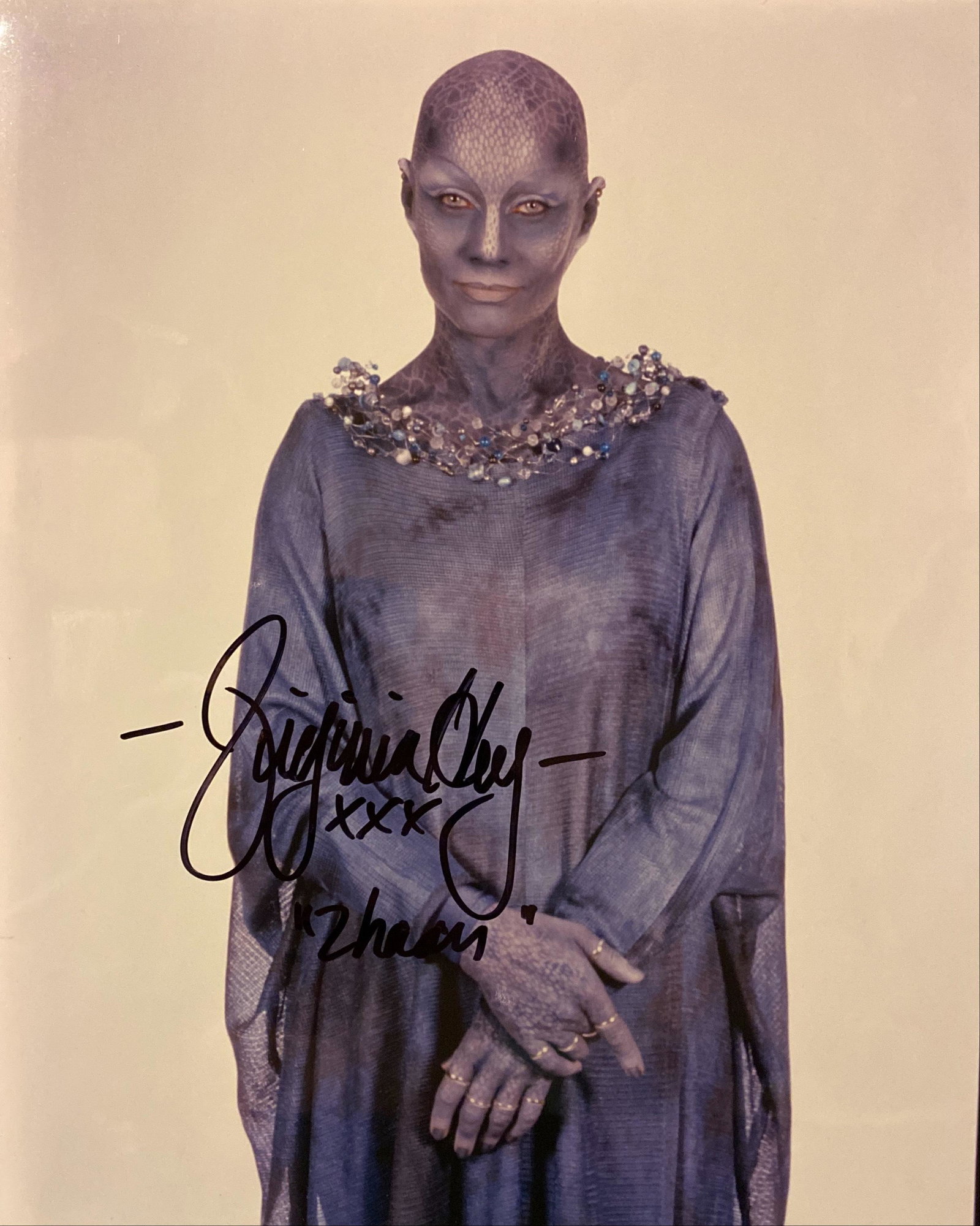 Farscape Virginia Hey signed photo: Farscape signed photo autographed by Virginia Hey. 8x10 inches