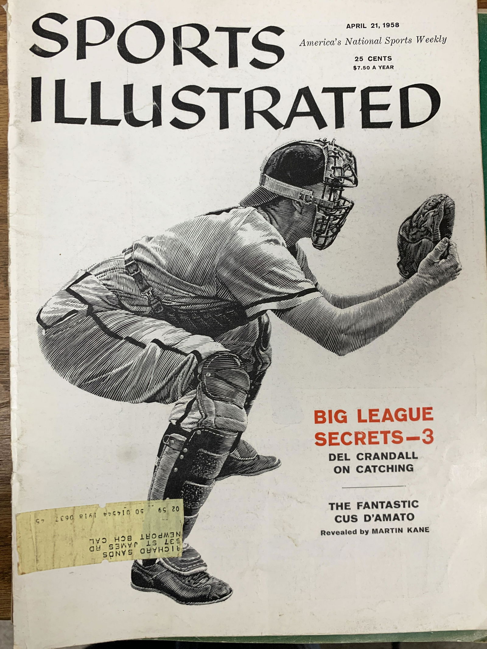 Sports Illustrated Magazine 1958 Del Crandall Issue (1 of 1)