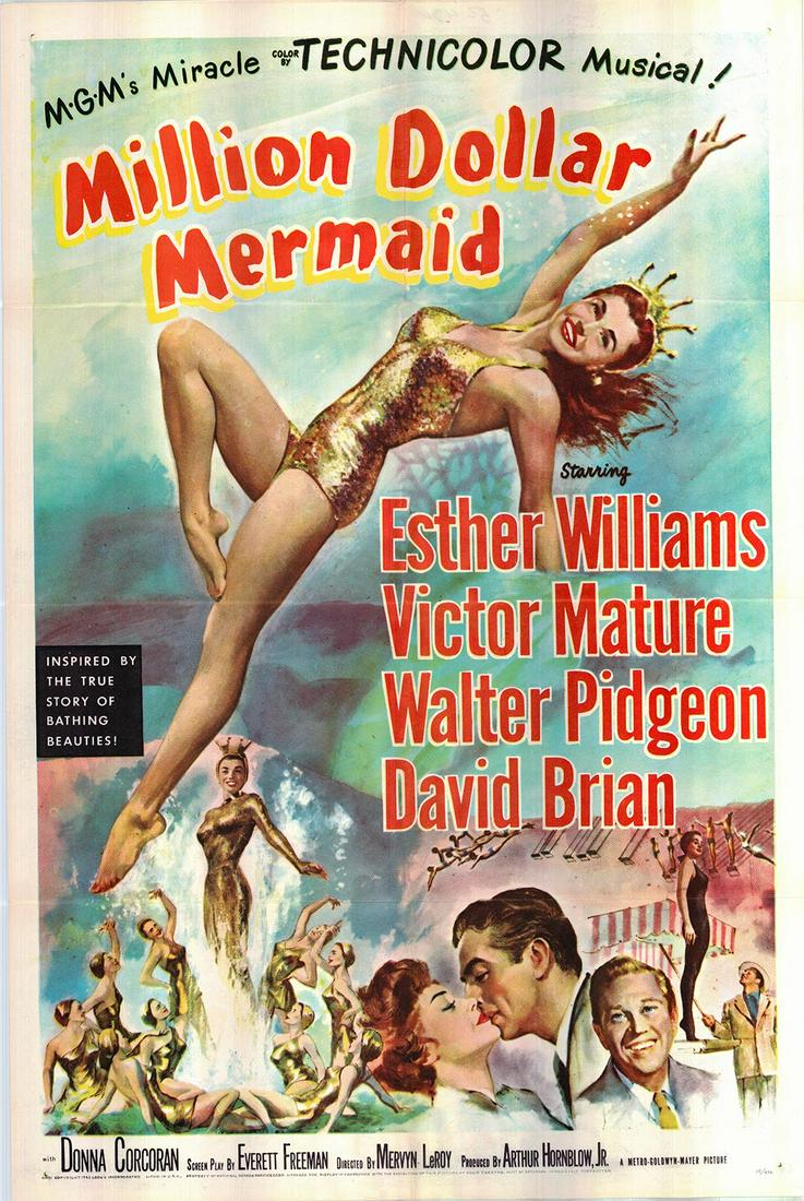 Million Dollar Mermaid original 1952 vintage one sheet: Million Dollar Mermaid original 1952 vintage one sheet poster. Folded. 27X41 Inches