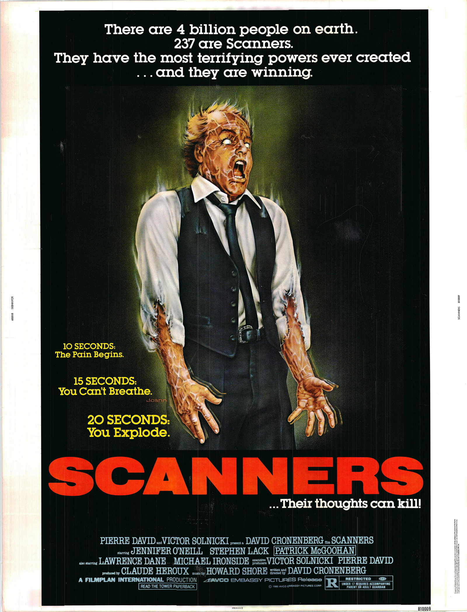 Scanners original 1980 vintage one sheet movie poster (1 of 1)