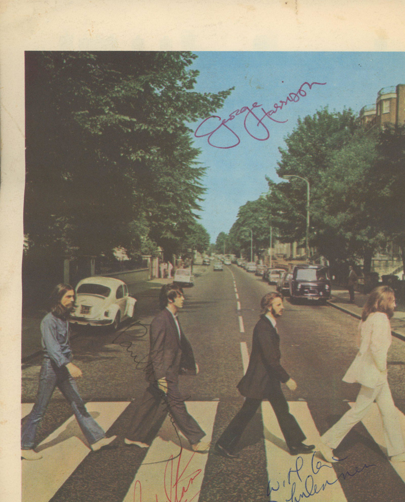 The Beatles Something signed sheet music: The Beatles Something signed sheet music autographed by John Lennon, Paul McCartney, George Harrison and Ringo Starr.This is sheet music and the words by George Harrison for the song "Something". This