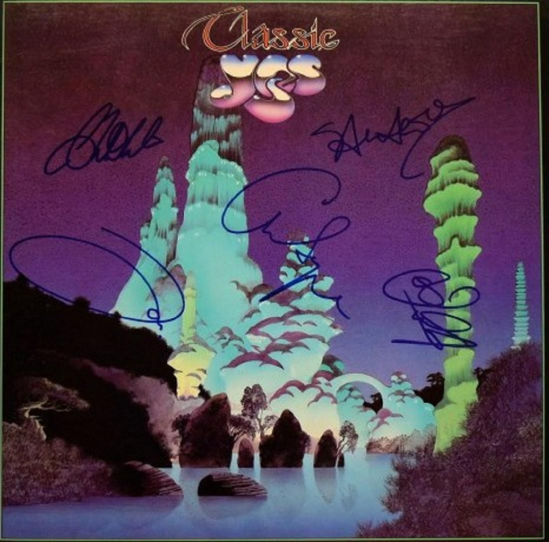 Yes signed "Classic Yes" album: Yes 1972 "Classic Yes" album autographed by Chris Squire, Steve Howe, Jon Anderson, Alan White and Rick Wakeman.