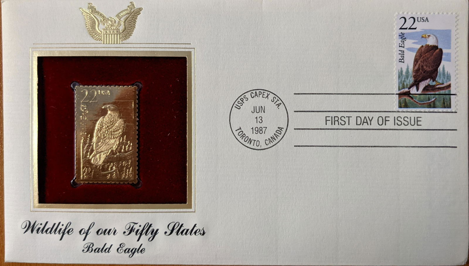 Wildlife of Our Fifty States Bald Eagle Gold Stamp (1 of 1)