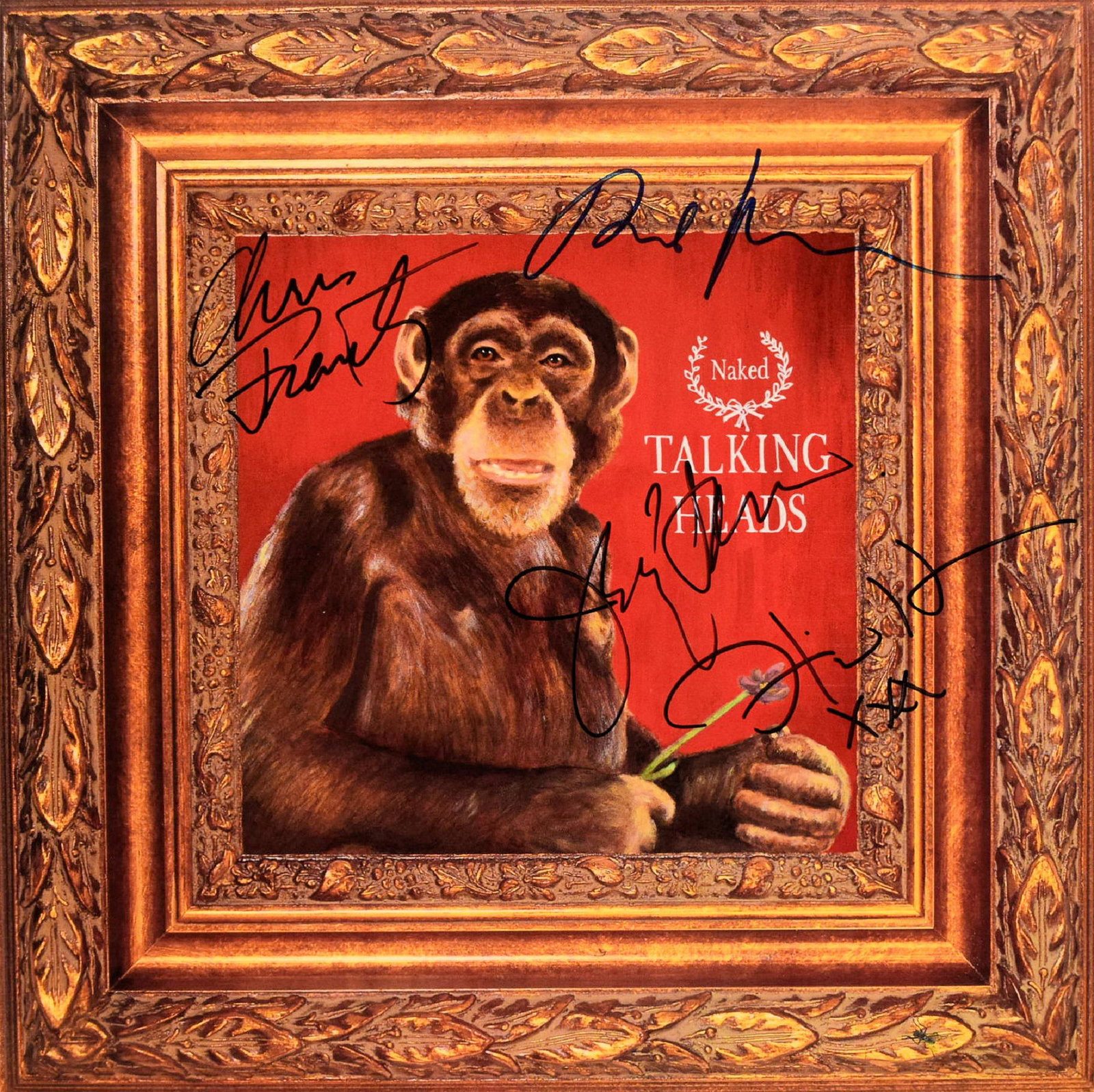 Talking Heads signed "Naked" album: Talking Heads 1988 "Naked" album autographed by David Byrne, Chris Frantz, Jerry Harrison and Tina Weymouth.