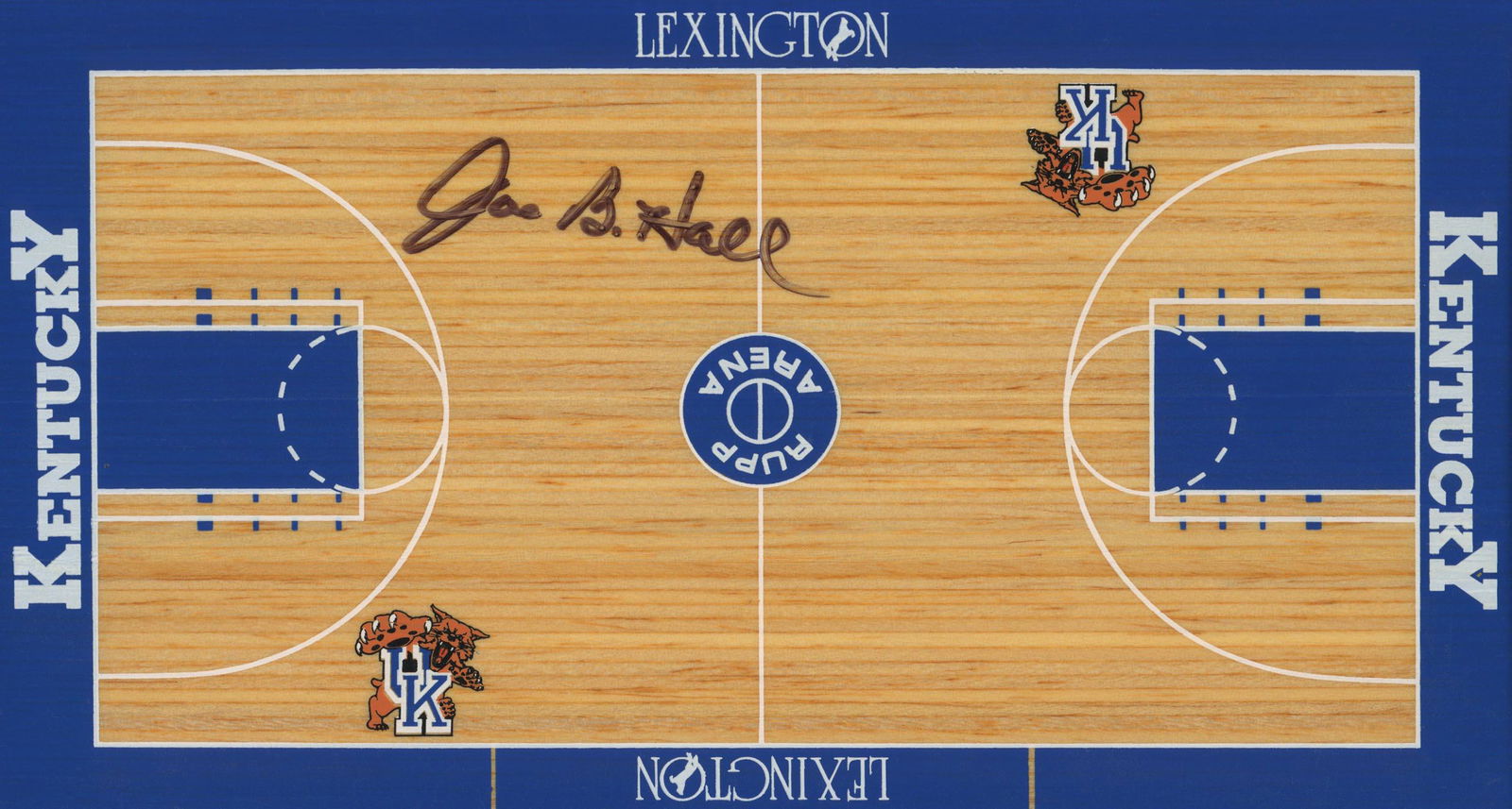 University of Kentucky Joe B. Hall signed coaching: University of Kentucky Joe B. Hall signed coaching board