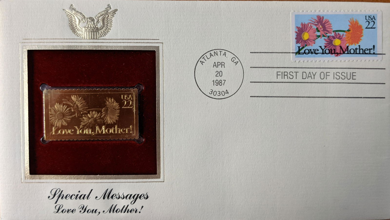Special Messages Love You, Mother Gold Stamp Replica (1 of 1)