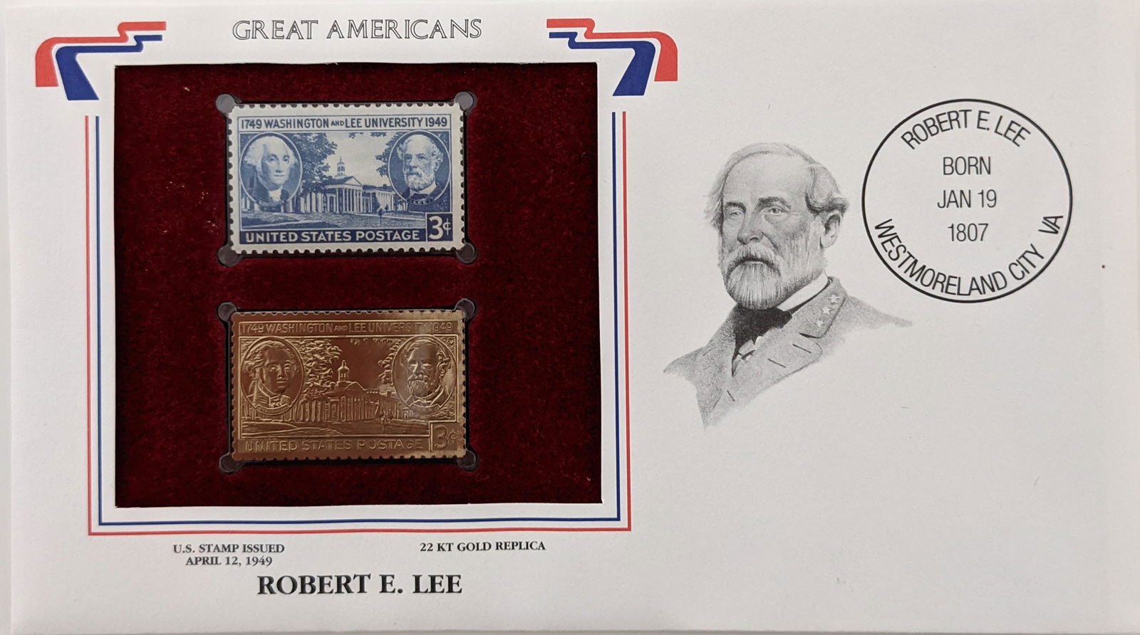 Great Americans Robert E. Lee - 22k Gold Stamp Replica (1 of 1)