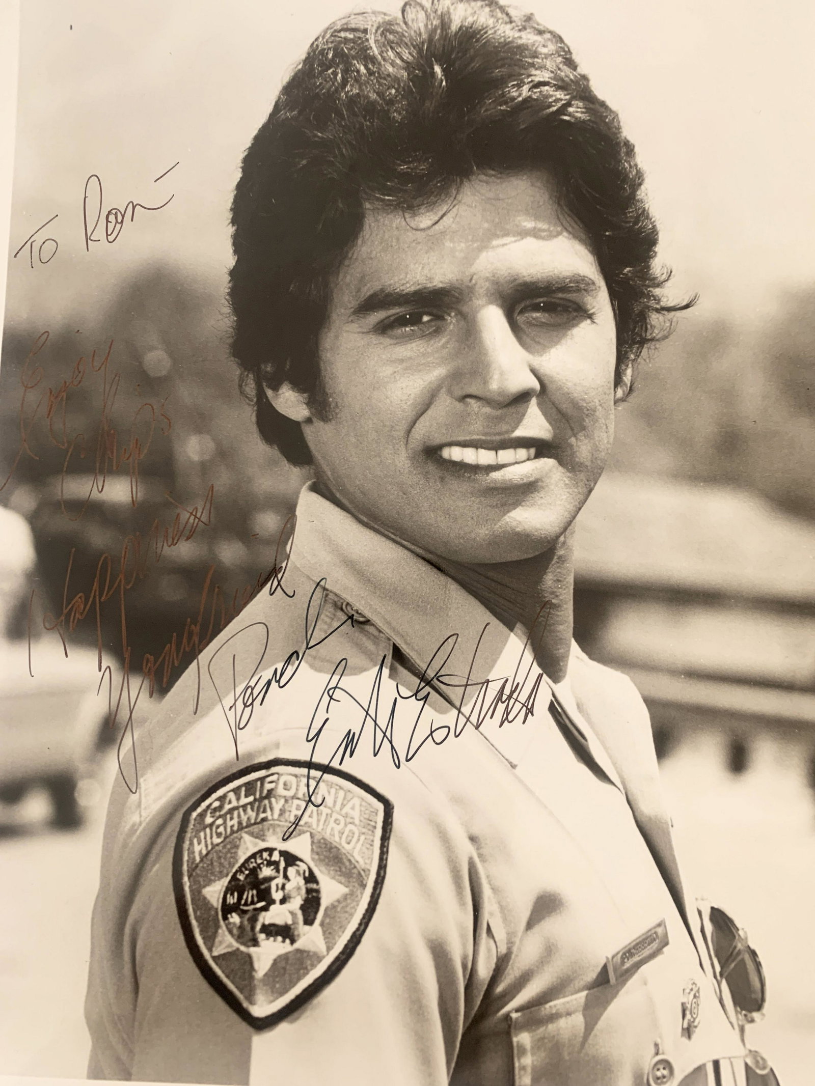 CHiPs Eric Estrada signed photo: CHiPs signed photo autographed by Eric Estrada. 8x10 inches