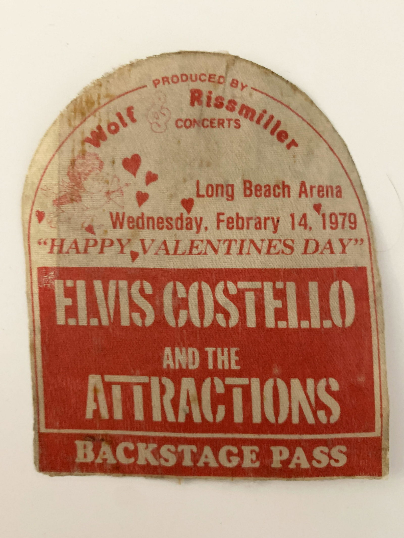 Elvis Costello and The Attractions Valentine's Day 1979: Elvis Costello and The Attractions Valentine's Day 1979 Backstage Pass