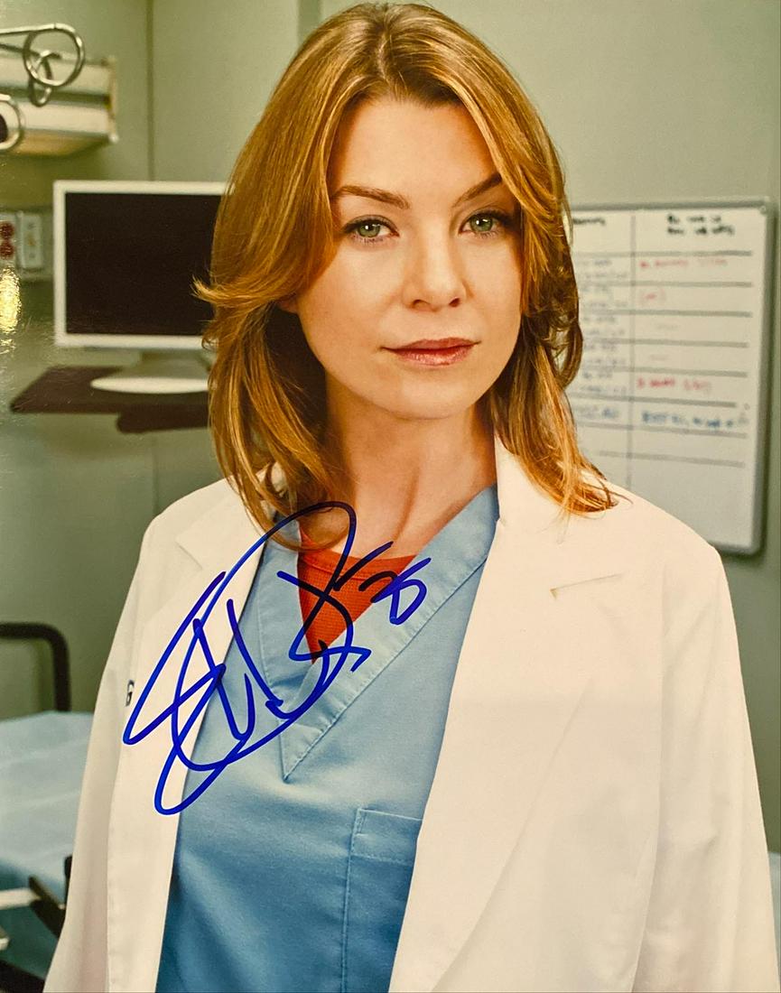 Grey's Anatomy Ellen Pompeo signed photo: Grey's Anatomy signed photo autographed by Ellen Pompeo. 8X10 Inches