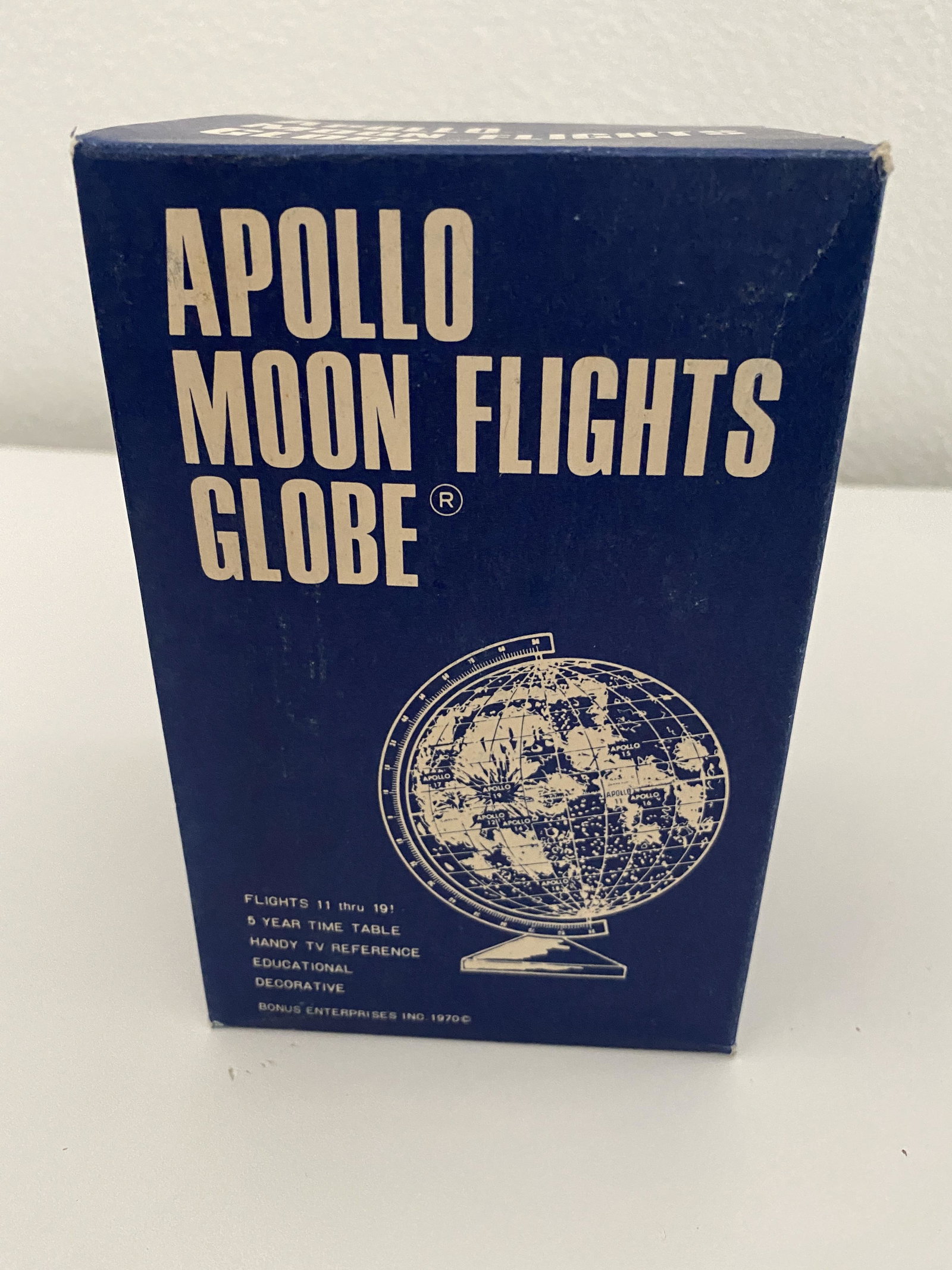 Apollo signed moon globe: Apollo Moon Flights Globe autographed by Richard Gordon, Pete Conrad and Alan Bean. 4x4 inches