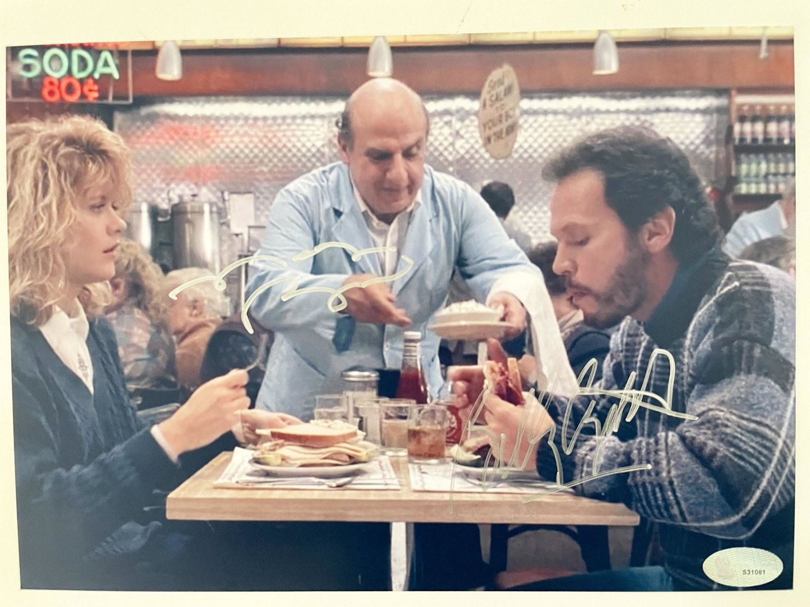 When Harry Met Sally cast signed photo: When Harry Met Sally cast signed photo. Autographed by Meg Ryan and Billy Crystal. 8 x 10 inches.
