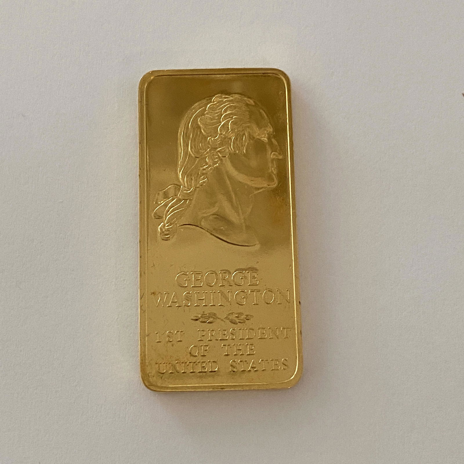 George Washington Danbury Mint Presidential 24k GP: George Washington 1st President of the United States Danbury Mint Presidential 24k GP Bronze Ingot