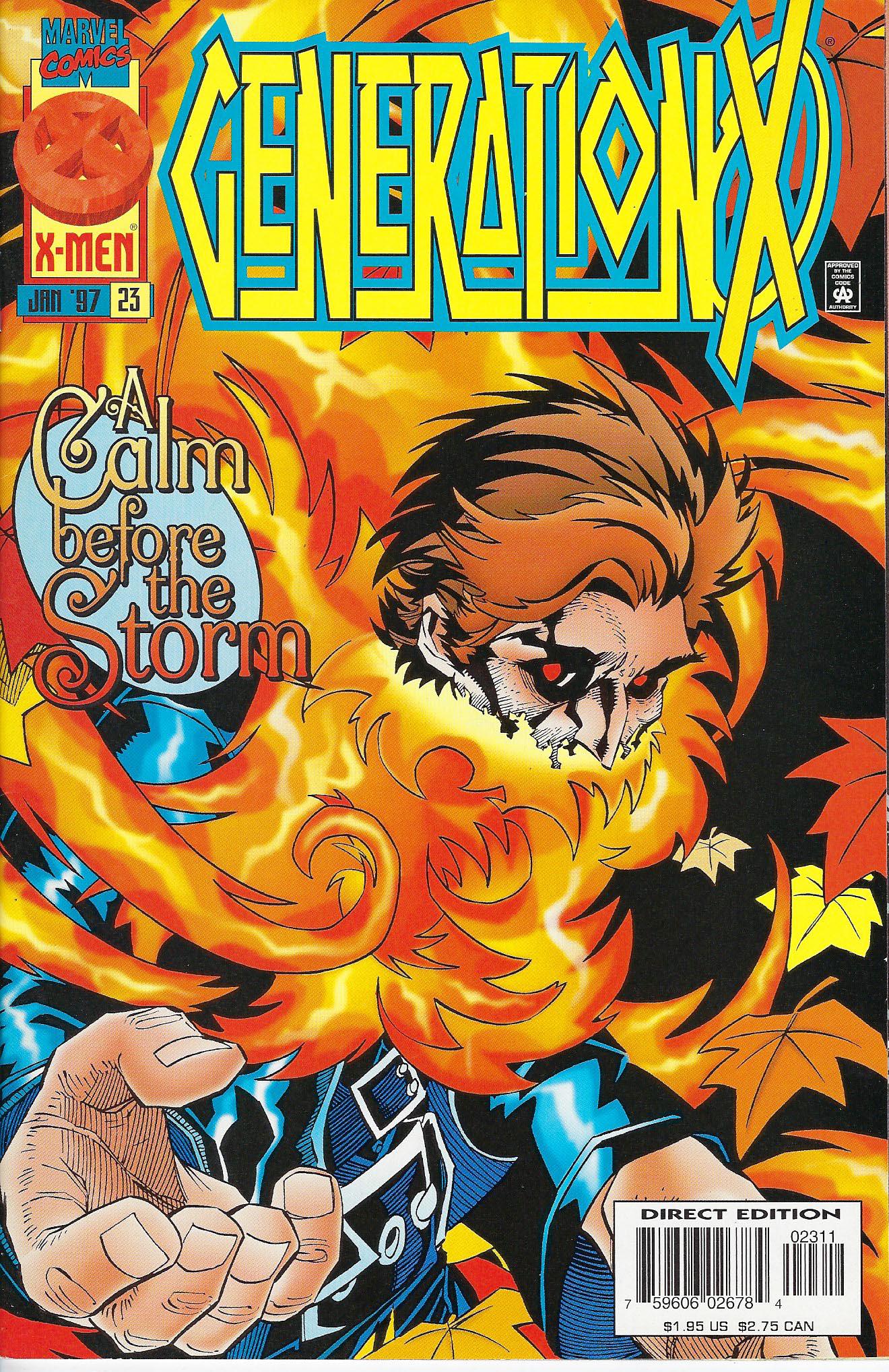 Generation X Marvel Comic Book #23: Generation X #23, Marvel, 1997, Cover pencils by Adam Pollina. For All This...We Give Thanks, script by Scott Lobdell, pencils by Mitch Byrd, inks by Jason Martin and Karl Story; Chamber travels to Ke