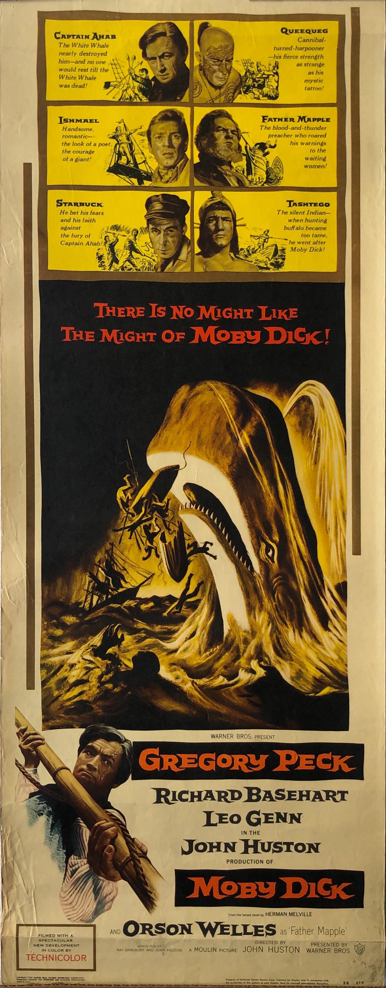 Moby Dick insert card: Moby Dick 1956 insert card. 14X36