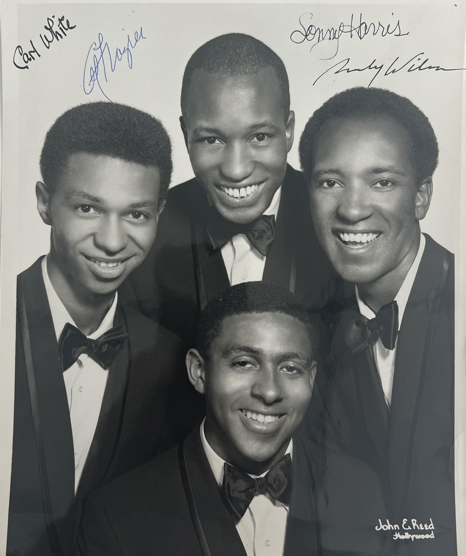 The Rivingtons signed photo: The Rivingtons signed photo autographed by Carl White, Al Frazier, Sonny Harris and Rocky Wilson. 8x10 inches