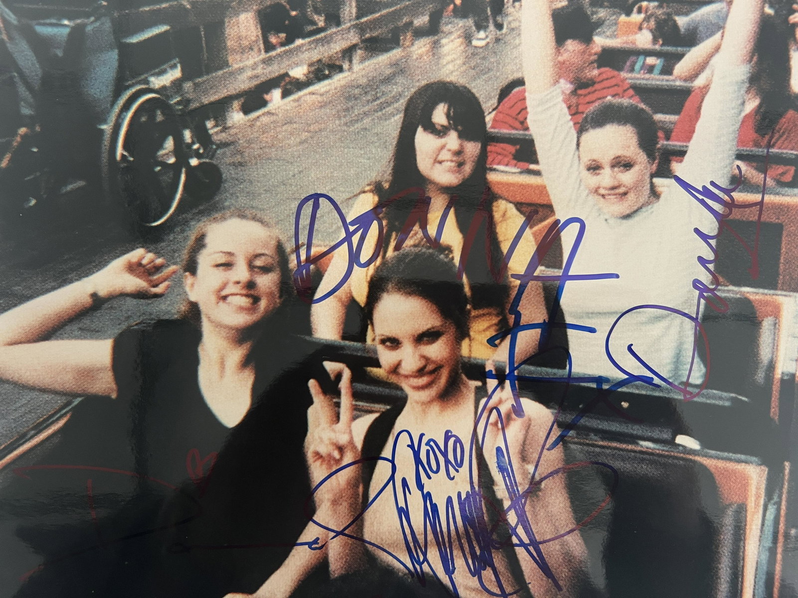The Donnas band signed photo: The Donnas band signed photo autographed by Brett Anderson, Allison Robertson, Maya Ford and Amy Cesari. 8x10 inches