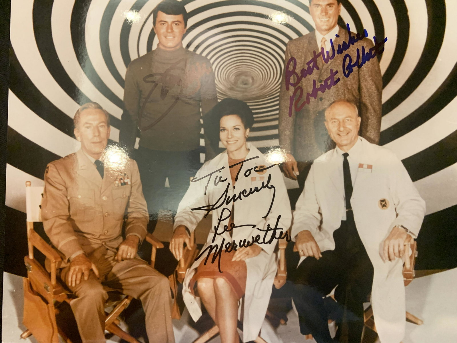 The Time Tunnel James Darren, Lee Meriwether and Robert: The Time Tunnel signed photo autographed by James Darren, Lee Meriwether and Robert Colbert. 8x20 inches