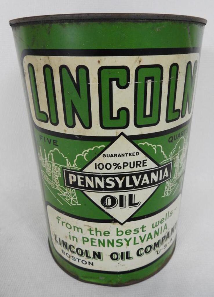 Lincoln Motor Oil Five Quart Can (1 of 6)
