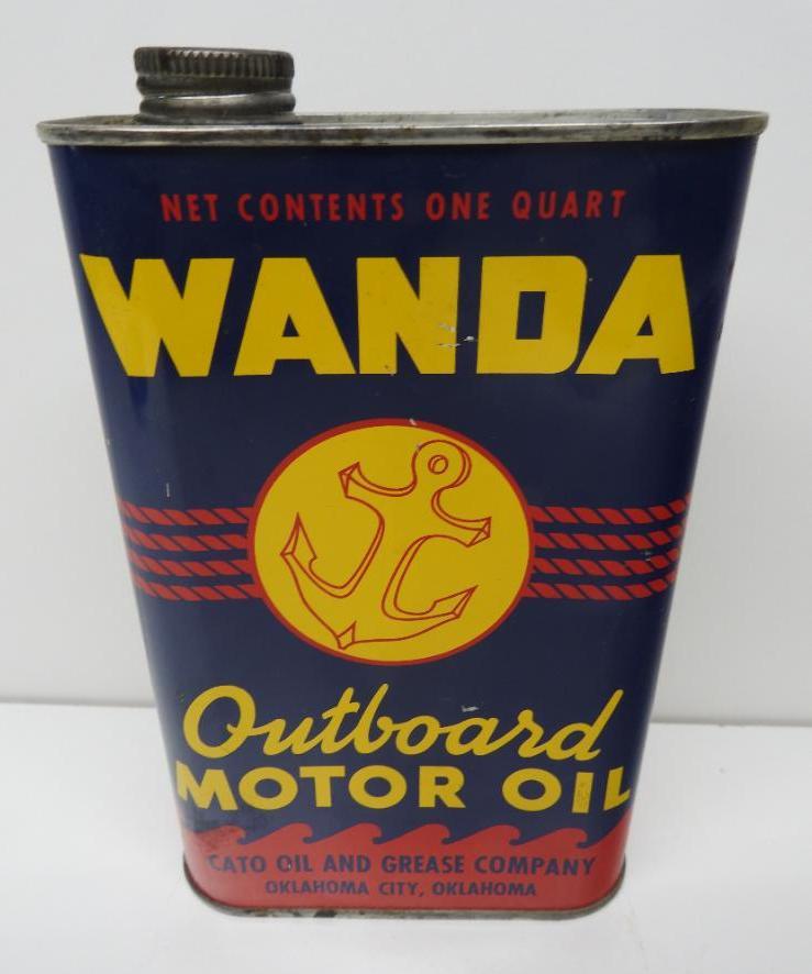 Wanda Outboard Motor Oil Flat Quart Can (Yellow) (1 of 5)