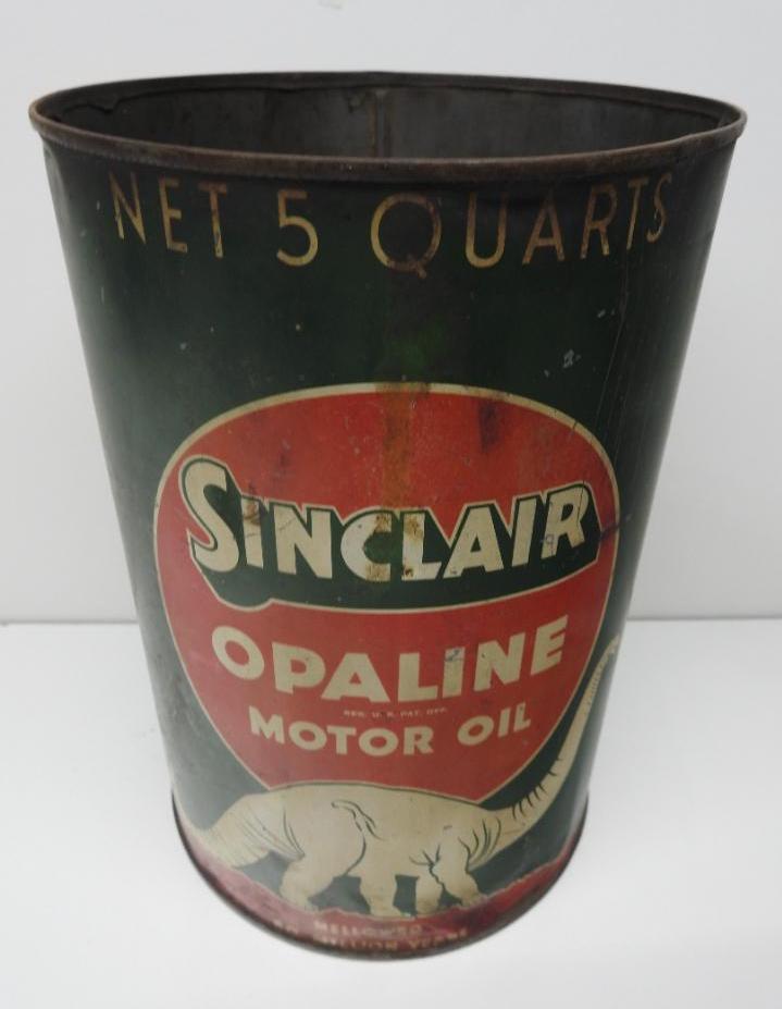 Sinclair Opaline Motor Oil Five Quart Can (White Dino) (1 of 3)